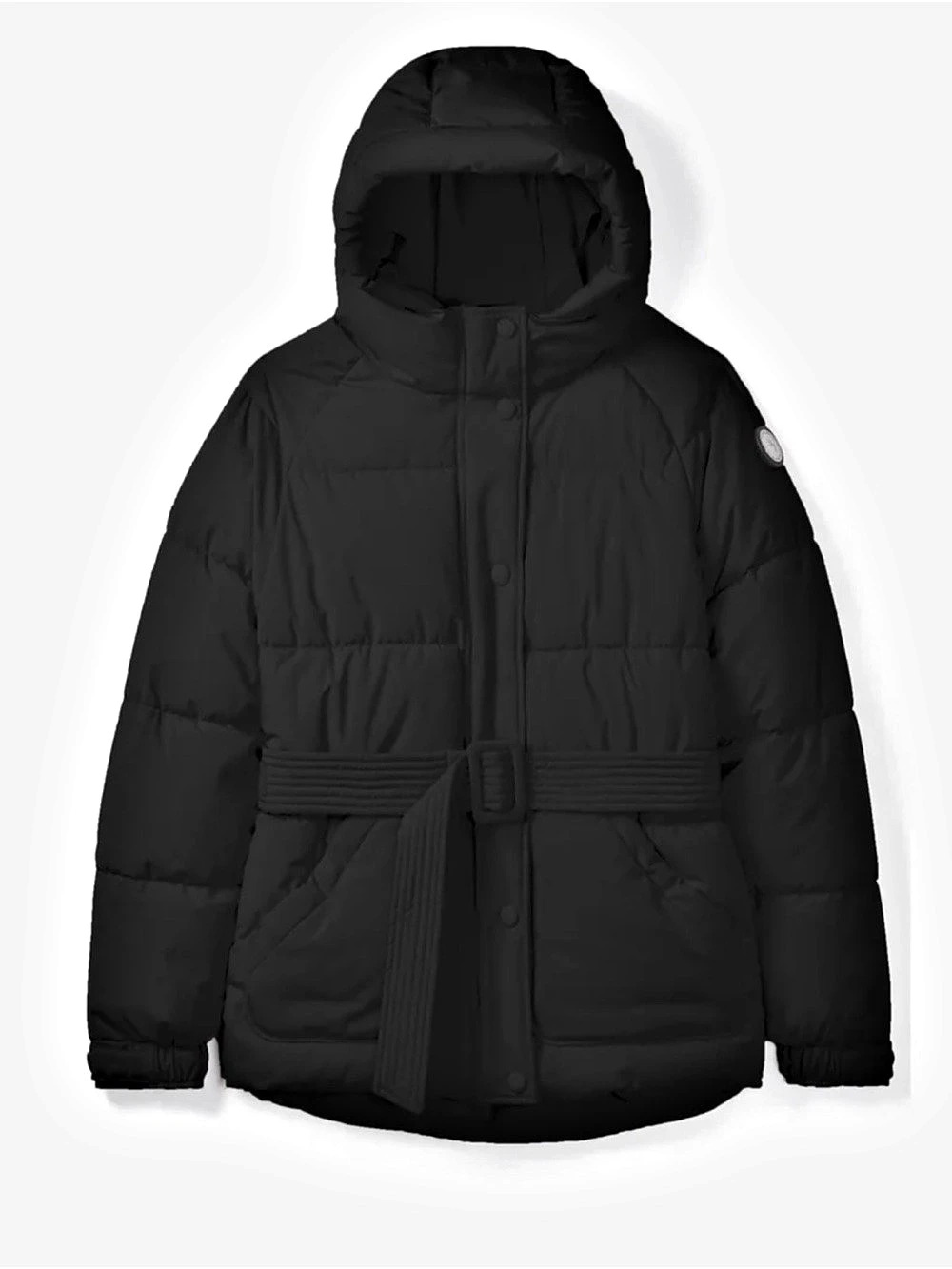 Noize S Black Belted Hooded Puffer NWT Size Small